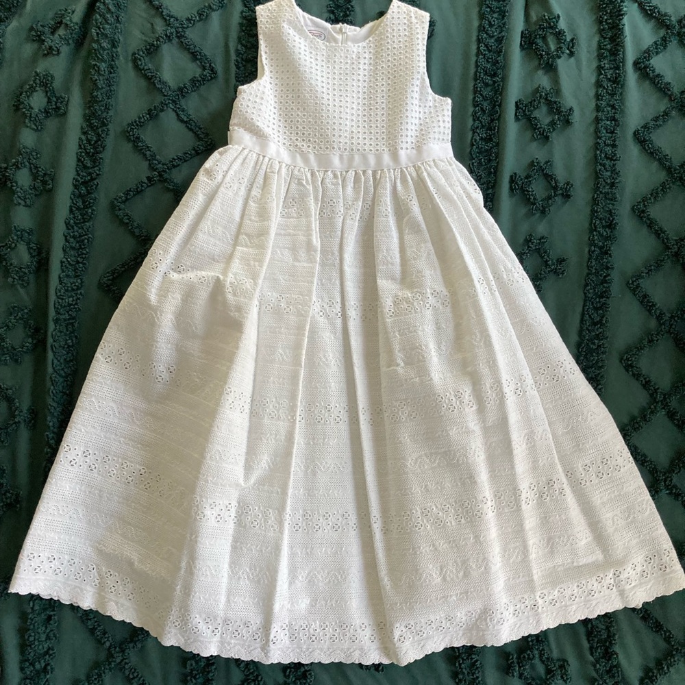 White Eyelet Girls Special Occasion Dress, size 6X NWT